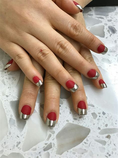 red matte chrome nails|dark red matte nails.